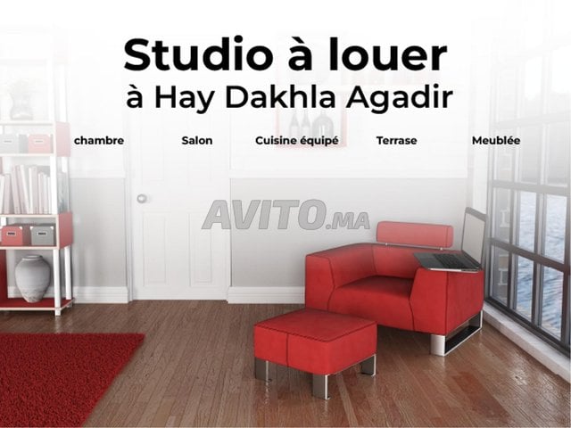 "Studio à Louer à Agadir, Hay Dakhla - 40 m² à 2 500 DH"