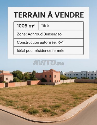 Terrain pour villa ou appartement de villégiature à Agadir, Ben Serguaou – 4 020 000 DH