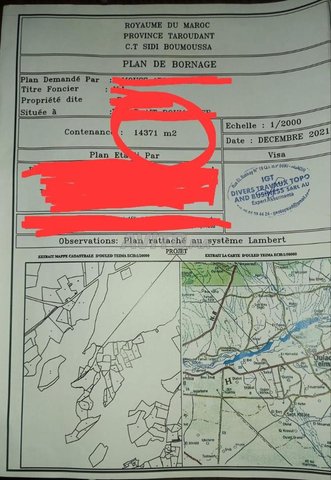 À vendre : Terrain pour projet de villa ou ferme à Agadir à 100 DH