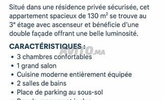 Appartements à vendre à Agadir - Spacieux 130 m² à El Houda, 3 chambres, 2 salles de bain, 1 garage - 560 000 DH