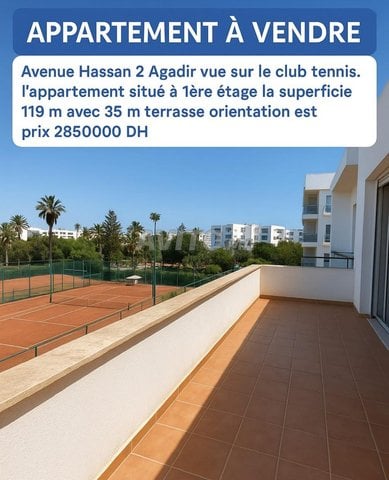 Appartements à vendre au cœur d'Agadir, Avenue Hassan II - 2 chambres, 119 m², 2 850 000 DH