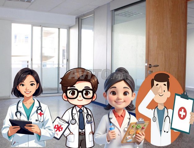 Location de bureaux à Agadir, Al Wifaq : Idéal pour cabinet de pédiatrie et médecine générale - 100 m² - 6 000 DH