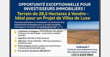 Terrain à vendre pour lotissement de villas à Agadir