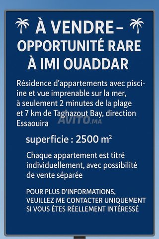 Villas et Riads à vendre à Agadir - Secteur Touristique Imi Ouaddar, Taghazout